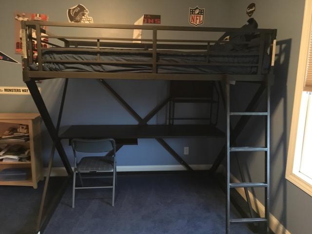 Loft Bed With Desk Shelf And Keyboard Roll Out In Mentor Lake